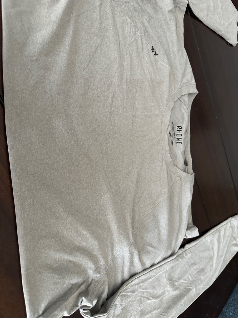 RHONE Light Gray Long Sleeve Crewneck Shirt